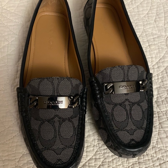 coach black slip on shoes